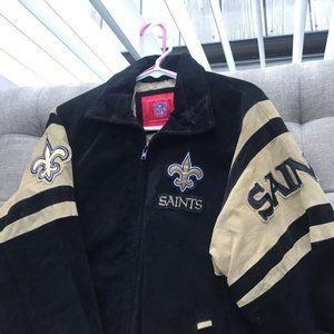 Two New Authentic NFL New Orleans Sanits Men's Suede Jackets